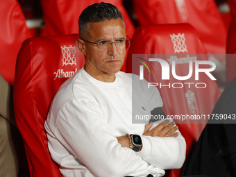 Dani Ponz, manager of CD Eldense, is present during the LaLiga Hypermotion match between Granada CF and CD Eldense at Nuevo Los Carmenes Sta...