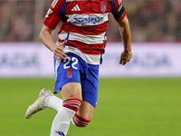 Pablo Saenz of Granada CF plays during the LaLiga Hypermotion match between Granada CF and CD Eldense at Nuevo Los Carmenes Stadium in Grana...