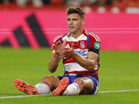 Lucas Boye of Granada CF participates in the LaLiga Hypermotion match between Granada CF and CD Eldense at Nuevo Los Carmenes Stadium in Gra...