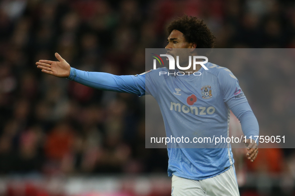 Milan van Ewijk of Coventry City appeals during the Sky Bet Championship match between Sunderland and Coventry City at the Stadium Of Light...