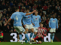 Sunderland's Trai Hume fouls Coventry City's Bobby Thomas during the Sky Bet Championship match between Sunderland and Coventry City at the...