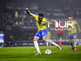 RKC forward Oskar Zawada plays during the match between RKC and NEC at the Mandemakers Stadium in Waalwijk, Netherlands, on November 9, 2024...