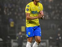 RKC forward Oskar Zawada plays during the match between RKC and NEC at the Mandemakers Stadium in Waalwijk, Netherlands, on November 9, 2024...