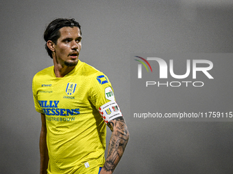 RKC forward Oskar Zawada plays during the match between RKC and NEC at the Mandemakers Stadium in Waalwijk, Netherlands, on November 9, 2024...