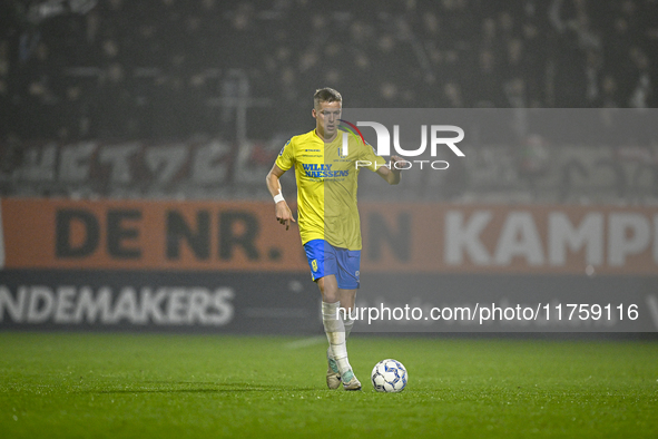 RKC defender Dario van de Buijs plays during the match between RKC and NEC at the Mandemakers Stadium in Waalwijk, Netherlands, on November...