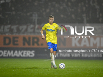 RKC defender Dario van de Buijs plays during the match between RKC and NEC at the Mandemakers Stadium in Waalwijk, Netherlands, on November...