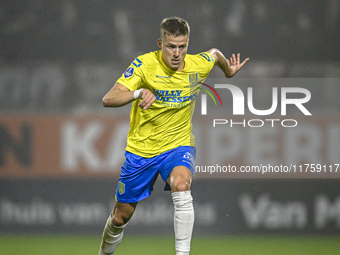 RKC defender Dario van de Buijs plays during the match between RKC and NEC at the Mandemakers Stadium in Waalwijk, Netherlands, on November...