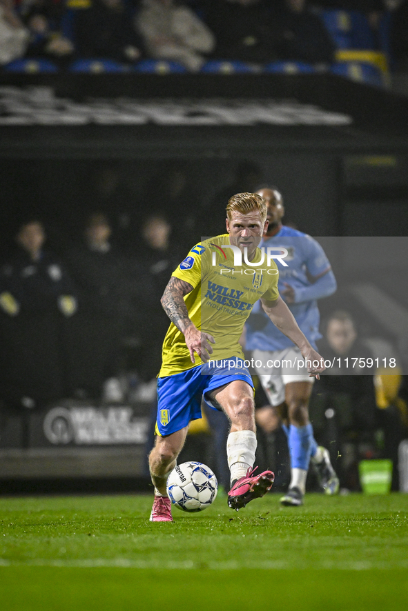 RKC midfielder Richard van der Venne plays during the match between RKC and NEC at the Mandemakers Stadium in Waalwijk, Netherlands, on Nove...