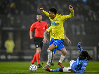 RKC midfielder Daouda Weidmann and NEC defender Brayann Pereira participate in the match between RKC and NEC at the Mandemakers Stadium in W...