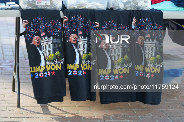 ''Trump Won'' t-shirts are now on sale with street vendors outside the White House in Washington, D.C., United States, on November 9, 2024. 