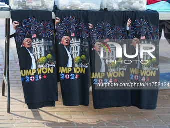 ''Trump Won'' t-shirts are now on sale with street vendors outside the White House in Washington, D.C., United States, on November 9, 2024....