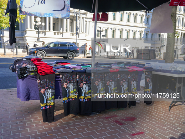 ''Trump Won'' t-shirts are now on sale with street vendors outside the White House in Washington, D.C., United States, on November 9, 2024. 