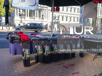 ''Trump Won'' t-shirts are now on sale with street vendors outside the White House in Washington, D.C., United States, on November 9, 2024....