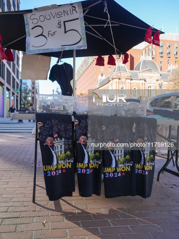 ''Trump Won'' t-shirts are now on sale with street vendors outside the White House in Washington, D.C., United States, on November 9, 2024. 