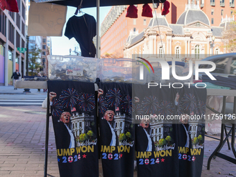 ''Trump Won'' t-shirts are now on sale with street vendors outside the White House in Washington, D.C., United States, on November 9, 2024....