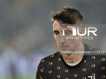 Andrea Cambiaso participates in the Serie A 2024-2025 match between Juventus and Torino in Turin, Italy, on November 9, 2024. (