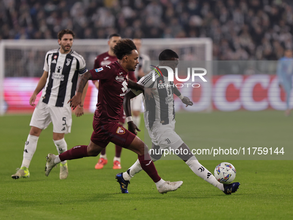 Timothy Weah participates in the Serie A 2024-2025 match between Juventus and Torino in Turin, Italy, on November 9, 2024. 