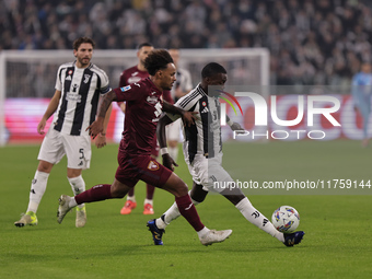 Timothy Weah participates in the Serie A 2024-2025 match between Juventus and Torino in Turin, Italy, on November 9, 2024. (