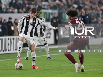 Nicolo Savona participates in the Serie A 2024-2025 match between Juventus and Torino in Turin, Italy, on November 9, 2024. (