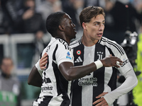 Timothy Weah and Kenan Yildiz participate in the Serie A 2024-2025 match between Juventus and Torino in Turin, Italy, on November 9, 2024. (