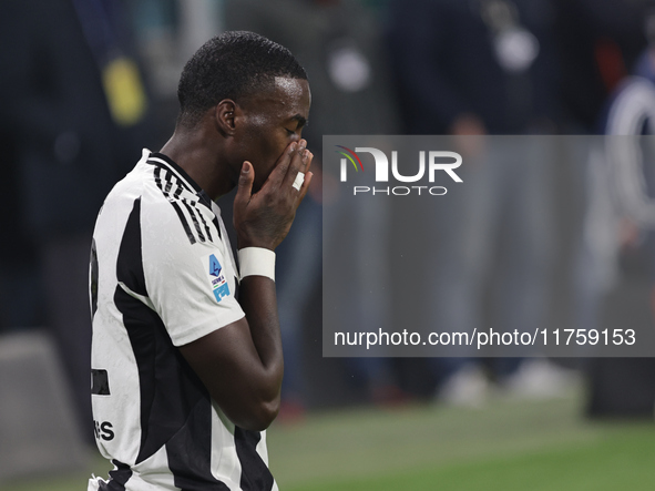 Timothy Weah participates in the Serie A 2024-2025 match between Juventus and Torino in Turin, Italy, on November 9, 2024. 