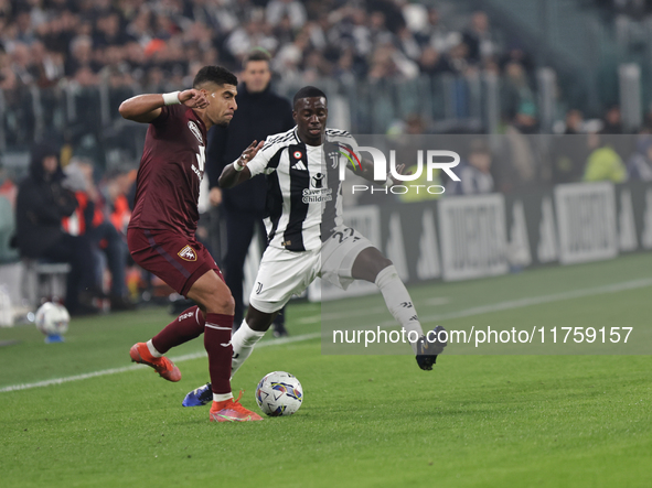 Adam Masina participates in the Serie A 2024-2025 match between Juventus and Torino in Turin, Italy, on November 9, 2024. 