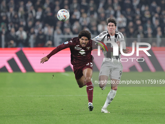 Sa?l Coco participates in the Serie A 2024-2025 match between Juventus and Torino in Turin, Italy, on November 9, 2024. (