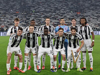 The Juventus team plays during the Serie A 2024-2025 match between Juventus and Torino in Turin, Italy, on November 9, 2024. (