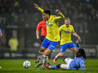 RKC midfielder Daouda Weidmann and NEC defender Brayann Pereira participate in the match between RKC and NEC at the Mandemakers Stadium in W...