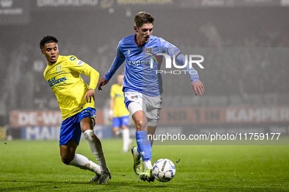 RKC forward Richonell Margaret and NEC midfielder Mees Hoedemakers play during the match between RKC and NEC at the Mandemakers Stadium in W...