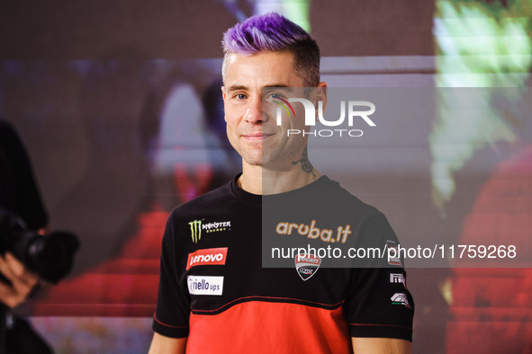 Alvaro Bautista attends the 110th edition of the EICMA Milan Motorcycle Show at Rho Fiera Milano in Milan, Italy, on November 8, 2024. 