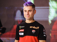 Alvaro Bautista attends the 110th edition of the EICMA Milan Motorcycle Show at Rho Fiera Milano in Milan, Italy, on November 8, 2024. (