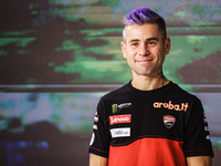 Alvaro Bautista attends the 110th edition of the EICMA Milan Motorcycle Show at Rho Fiera Milano in Milan, Italy, on November 8, 2024. (