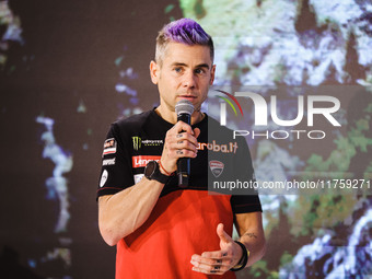 Alvaro Bautista attends the 110th edition of the EICMA Milan Motorcycle Show at Rho Fiera Milano in Milan, Italy, on November 8, 2024. (