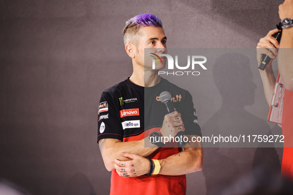 Alvaro Bautista attends the 110th edition of the EICMA Milan Motorcycle Show at Rho Fiera Milano in Milan, Italy, on November 8, 2024. 