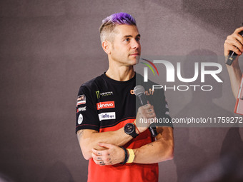 Alvaro Bautista attends the 110th edition of the EICMA Milan Motorcycle Show at Rho Fiera Milano in Milan, Italy, on November 8, 2024. (