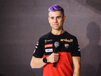 Alvaro Bautista attends the 110th edition of the EICMA Milan Motorcycle Show at Rho Fiera Milano in Milan, Italy, on November 8, 2024. (