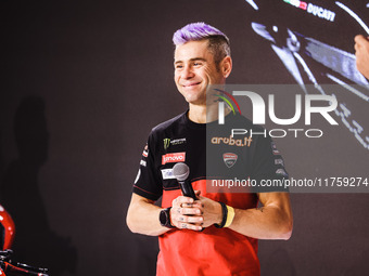 Alvaro Bautista attends the 110th edition of the EICMA Milan Motorcycle Show at Rho Fiera Milano in Milan, Italy, on November 8, 2024. (