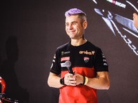 Alvaro Bautista attends the 110th edition of the EICMA Milan Motorcycle Show at Rho Fiera Milano in Milan, Italy, on November 8, 2024. (