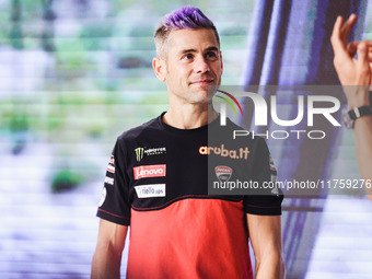 Alvaro Bautista attends the 110th edition of the EICMA Milan Motorcycle Show at Rho Fiera Milano in Milan, Italy, on November 8, 2024. (