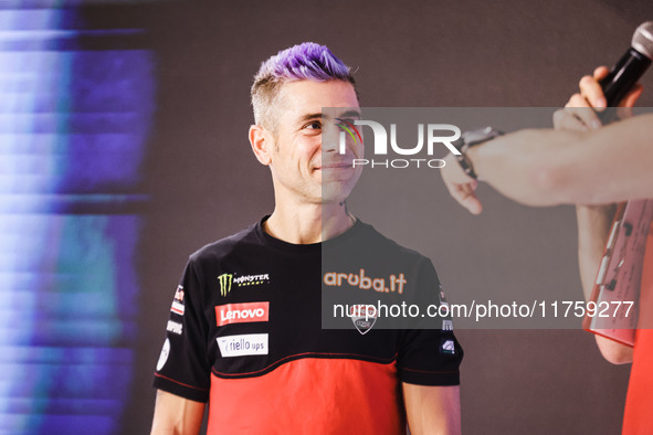 Alvaro Bautista attends the 110th edition of the EICMA Milan Motorcycle Show at Rho Fiera Milano in Milan, Italy, on November 8, 2024. 