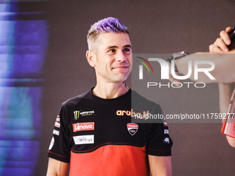 Alvaro Bautista attends the 110th edition of the EICMA Milan Motorcycle Show at Rho Fiera Milano in Milan, Italy, on November 8, 2024. (