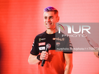 Alvaro Bautista attends the 110th edition of the EICMA Milan Motorcycle Show at Rho Fiera Milano in Milan, Italy, on November 8, 2024. (