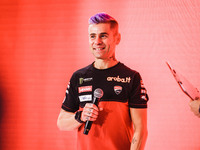 Alvaro Bautista attends the 110th edition of the EICMA Milan Motorcycle Show at Rho Fiera Milano in Milan, Italy, on November 8, 2024. (