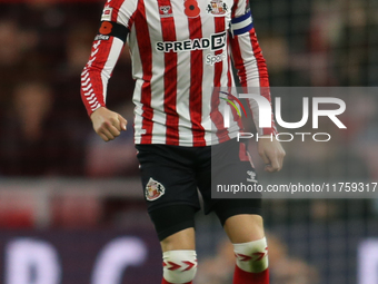 Dan Neil of Sunderland plays during the Sky Bet Championship match between Sunderland and Coventry City at the Stadium Of Light in Sunderlan...