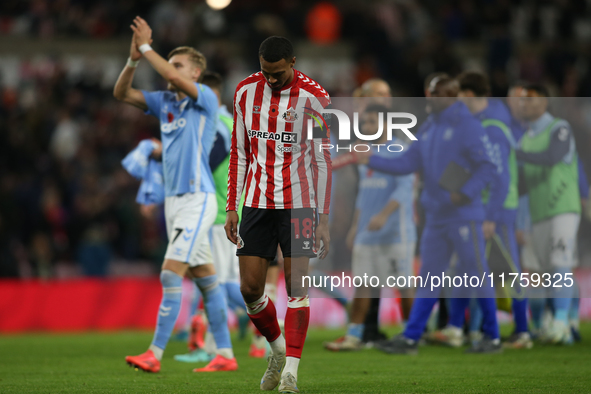 Wilson Isidor of Sunderland shows dejection during the Sky Bet Championship match between Sunderland and Coventry City at the Stadium Of Lig...