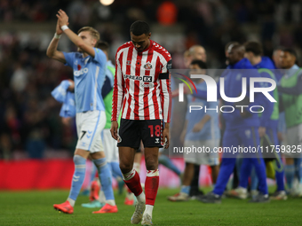 Wilson Isidor of Sunderland shows dejection during the Sky Bet Championship match between Sunderland and Coventry City at the Stadium Of Lig...