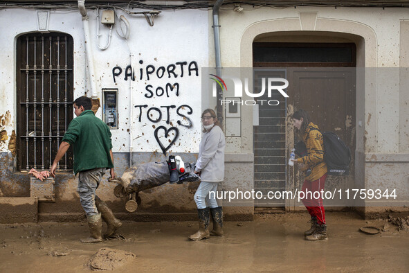 Flooding follows storm DANA in the Valencia town of Paiporta, Spain, on November 8, 2024. 