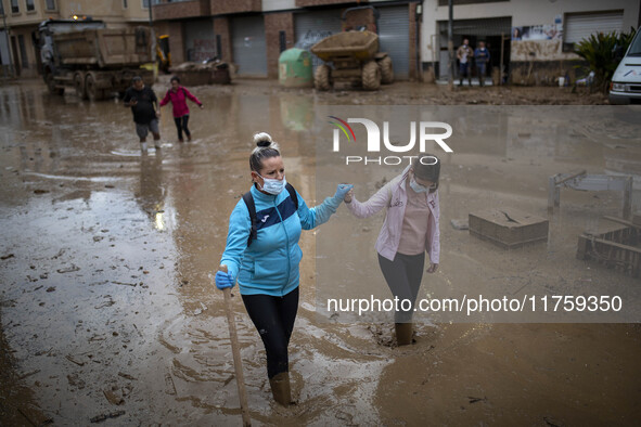 Flooding follows storm DANA in the Valencia town of Paiporta, Spain, on November 8, 2024. 