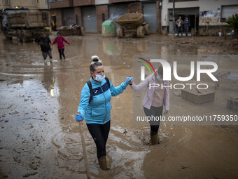 Flooding follows storm DANA in the Valencia town of Paiporta, Spain, on November 8, 2024. (